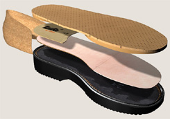 Exploded view of insole layer construction