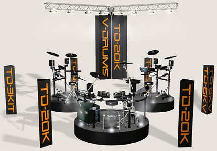 Roland Music Corp. In store display 3D visual